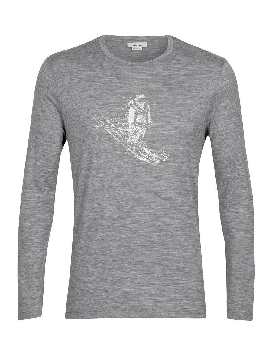 Icebreaker Merino Tech Lite II T-Shirt Skiing Yeti Miesten Long Sleeve Harmaat | FI 1227AHKP